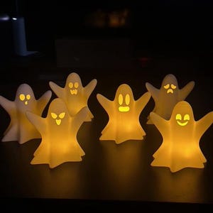 3D printed Glowing Ghost Lights – LED Halloween Decorations