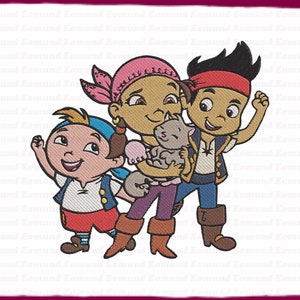 Jake With Friend Jake And The Never Land Pirates Fill Embroidery Design 5 - Instant Download