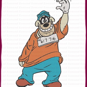 Beagle Boys Ducktales Fill Embroidery Design 4 - Instant Download