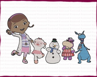 Doc McStuffins And Friends Fill Embroidery Design 1 - Instant Download