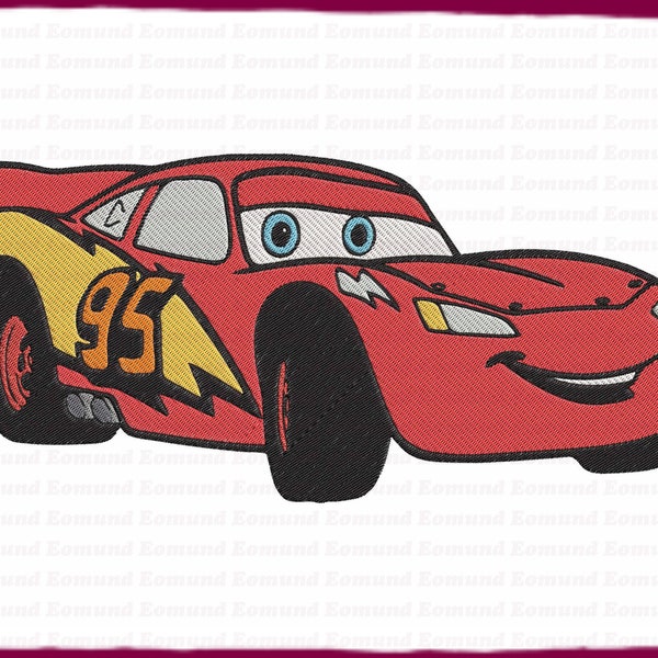 Lightning McQueen Cars Filled Embroidery Design 5 - Téléchargement instantané