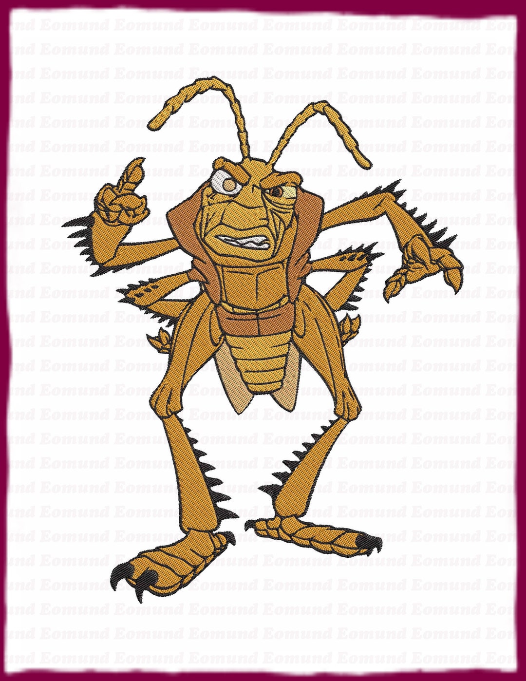 Hopper A Bugs Life Filled Embroidery Design 4 Instant Download Etsy