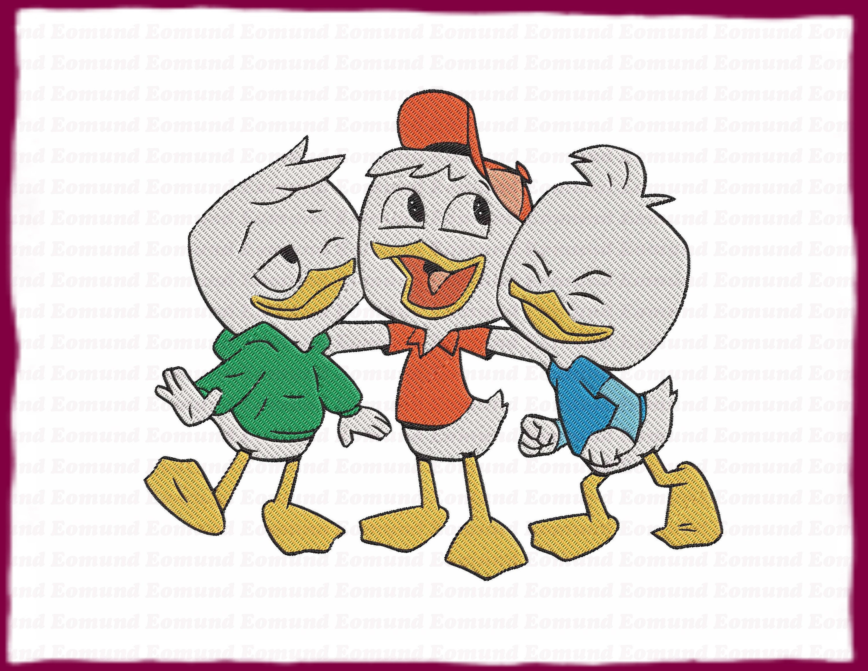 Huey And Dewey And Louie Ducktales Fill Embroidery Design 19 Etsy