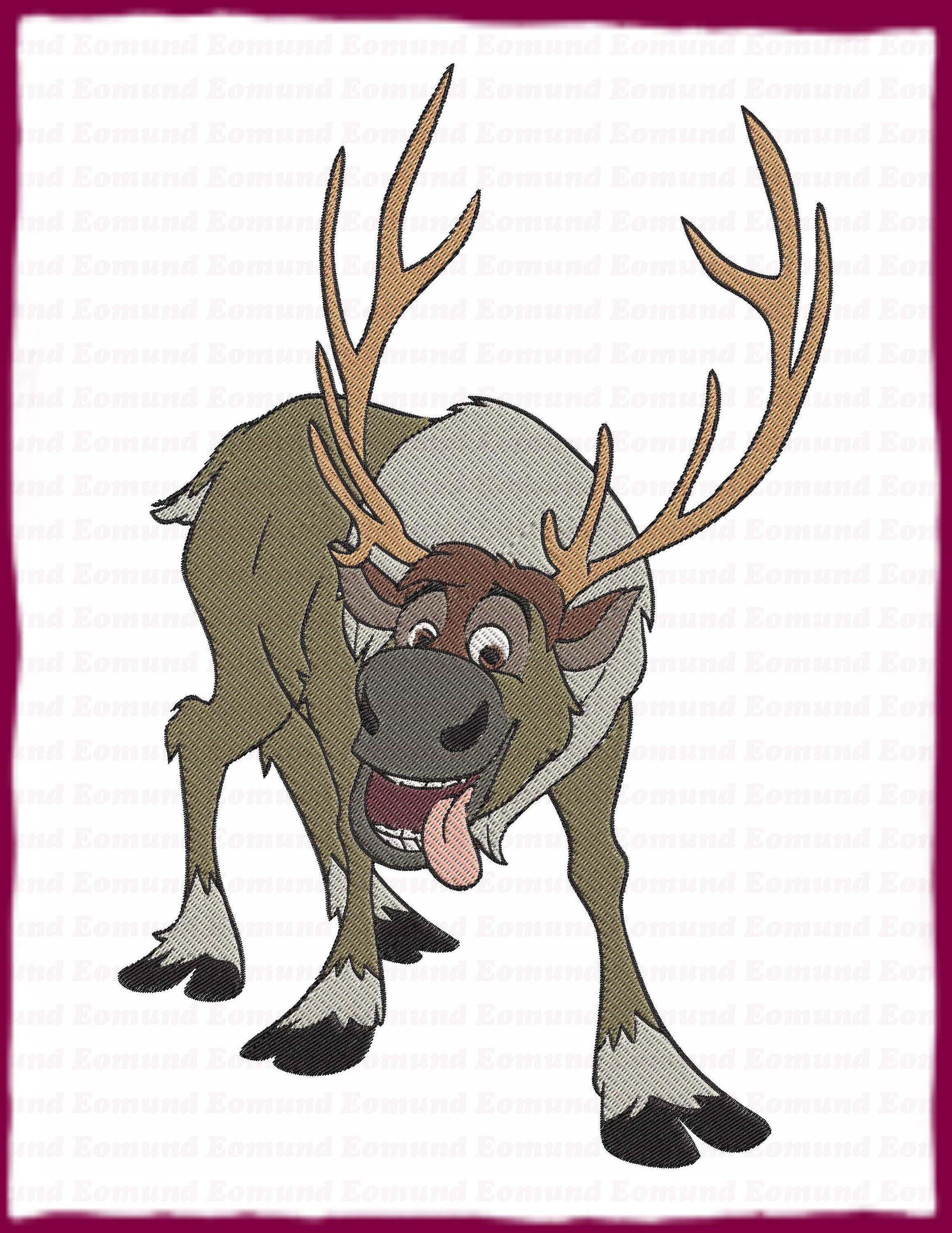 Sven Frozen Filled Embroidery Design 1 Instant Download | Etsy