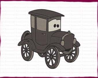 Lizzie Cars Filled Embroidery Design - Instant Download