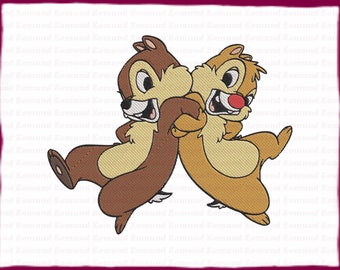 Chip And Dale Fill Embroidery Design 18 - Instant Download
