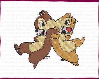 Chip and Dale Fill Borduurwerk Ontwerp 18 - Direct downloaden