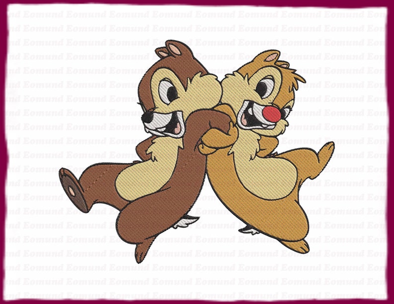 Chip And Dale Fill Embroidery Design 18 Instant Download image 1