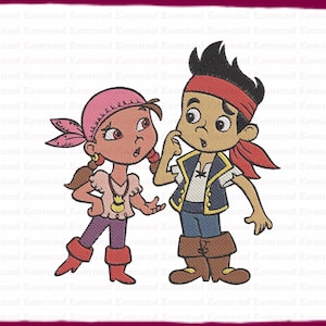 Jake With Friend Jake And The Never Land Pirates Fill Embroidery Design 1 - Instant Download