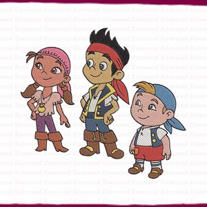 Jake With Friend Jake And The Never Land Pirates Fill Embroidery Design 4 - Instant Download