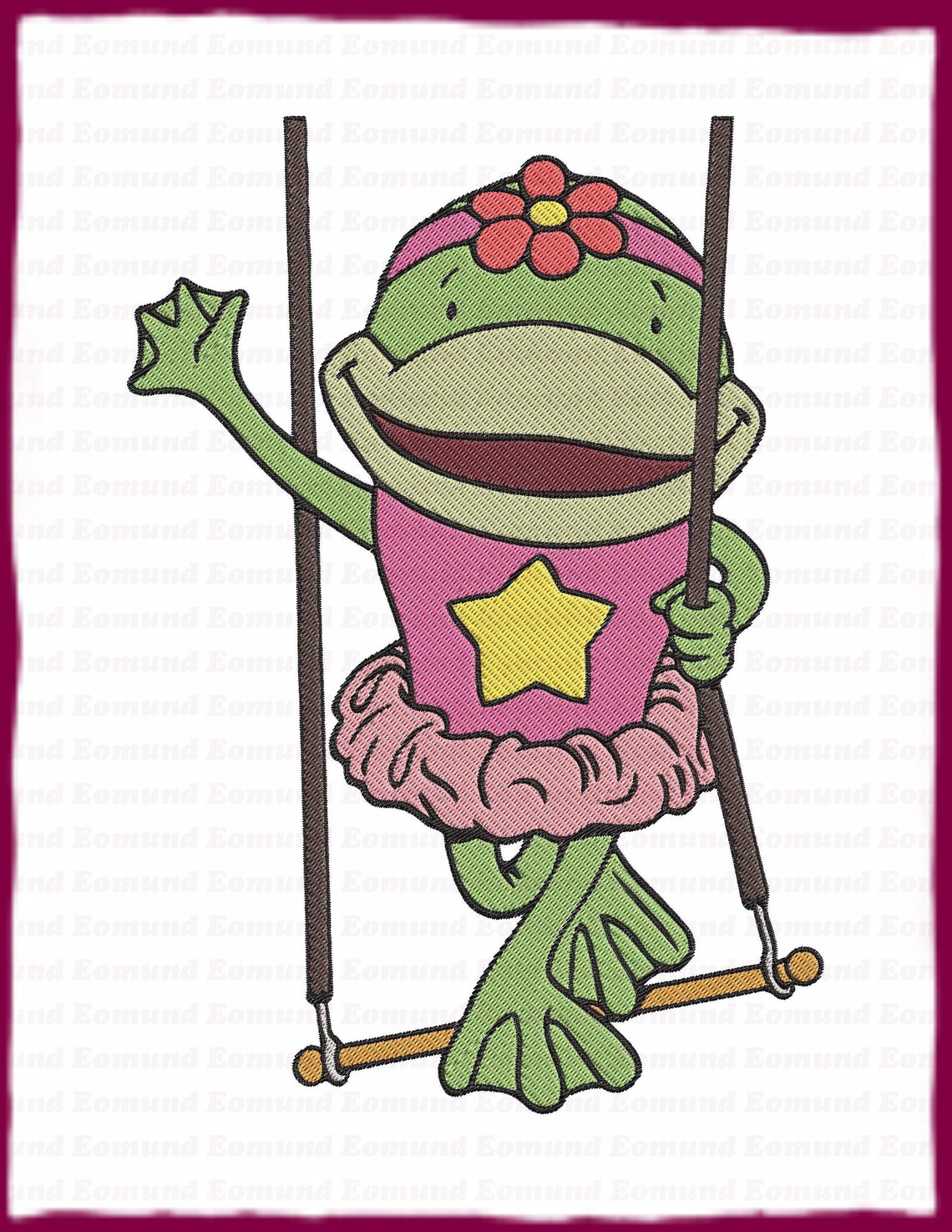 Croaky Frogini Jojo Circus Fill Embroidery Design 2 Instant Download Etsy