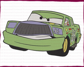 Chick Hicks Cars Filled Embroidery Design - Instant Download