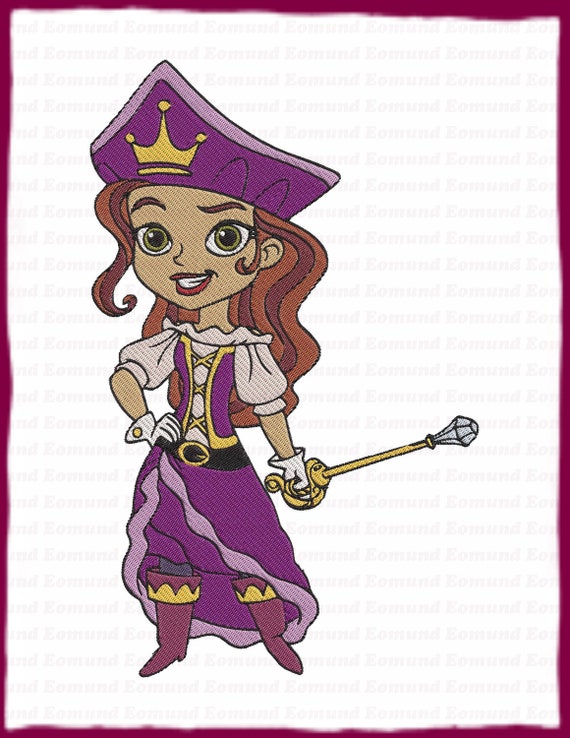Diseño de bordado de la Princesa Pirata Jake y los Piratas del País de  Nunca Jamás (1) Descarga instantánea