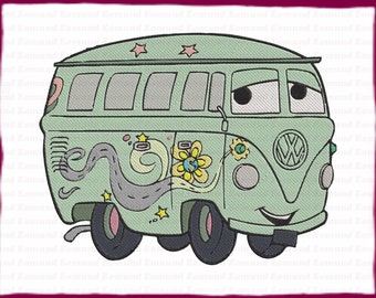 Fillmore Cars Filled Embroidery Design - Instant Download