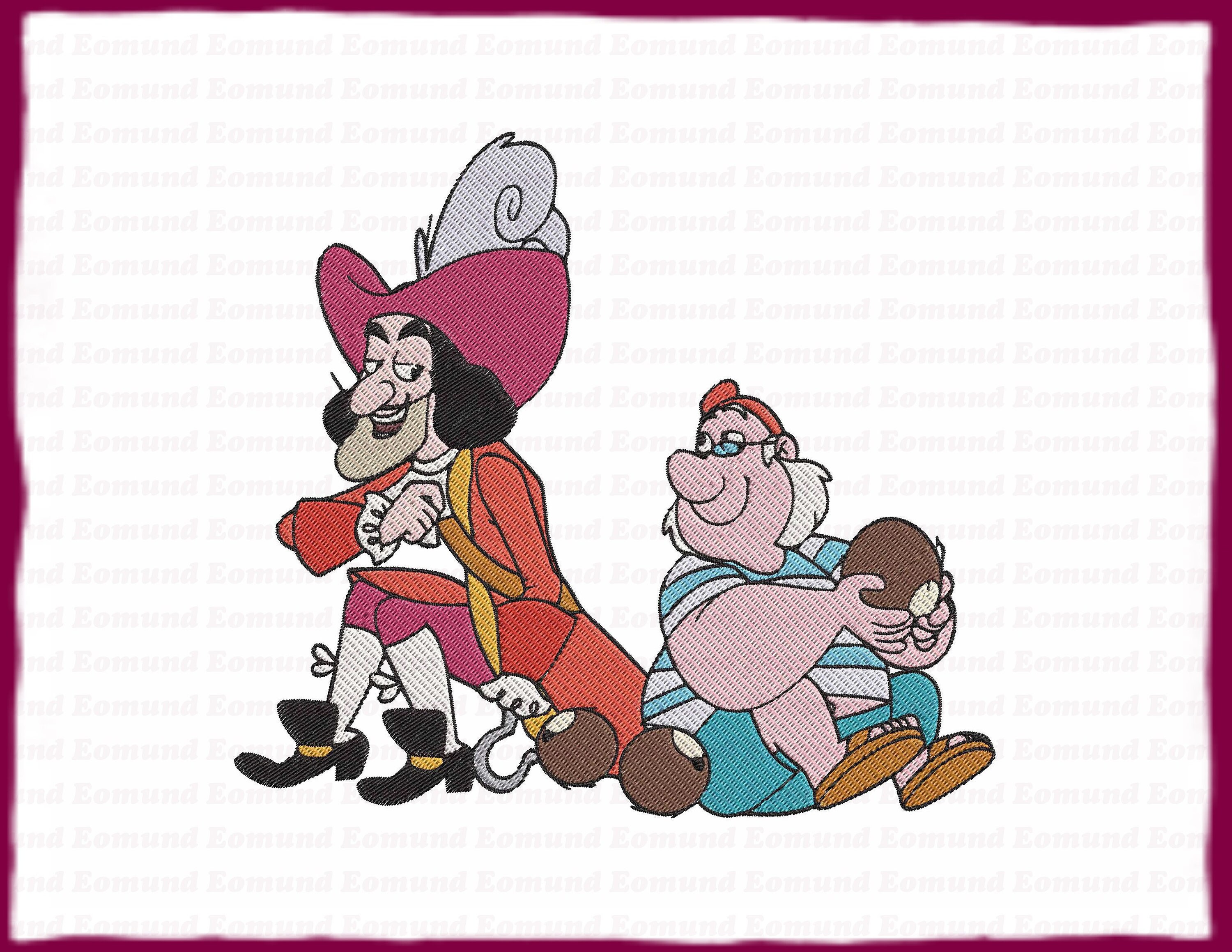 Captain Hook and Mr Smee Jake and the Never Land Pirates Fill Embroidery Design Instant Download