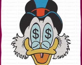 Scrooge McDuck Ducktales Fill Embroidery Design 19 - Instant Download