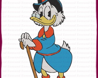 Scrooge McDuck Ducktales Fill Embroidery Design 28 - Instant Download