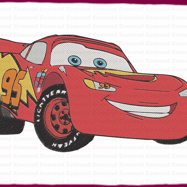 Lightning McQueen Cars Filled Embroidery Design 3 - Téléchargement instantané