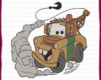 Tow Mater Cars Filled Embroidery Design 3 - Instant Download