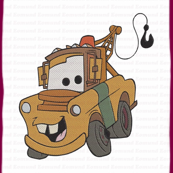 Tow Mater Cars Filled Embroidery Design 6 - Instant Download