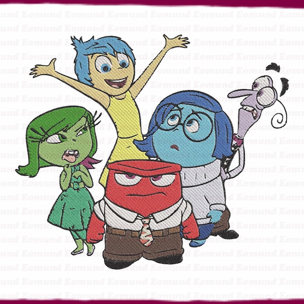 Joy And Friends Inside Out Filled Embroidery Design 5 - Instant Download