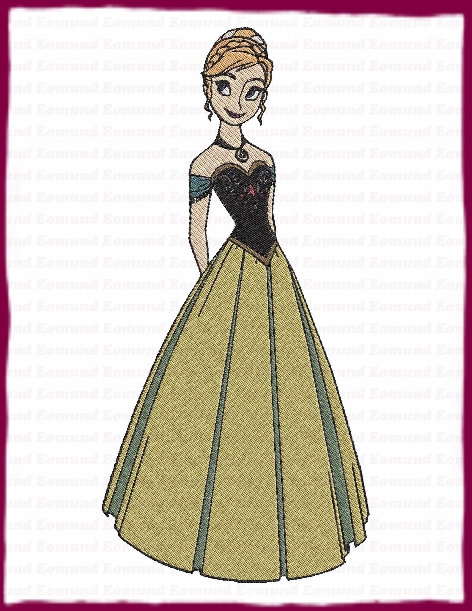 Anna Frozen Filled Embroidery Design 15 Instant Download Etsy