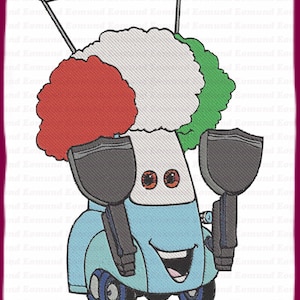 Guido Autos gefüllt Stickerei Design 1 - Instant Download