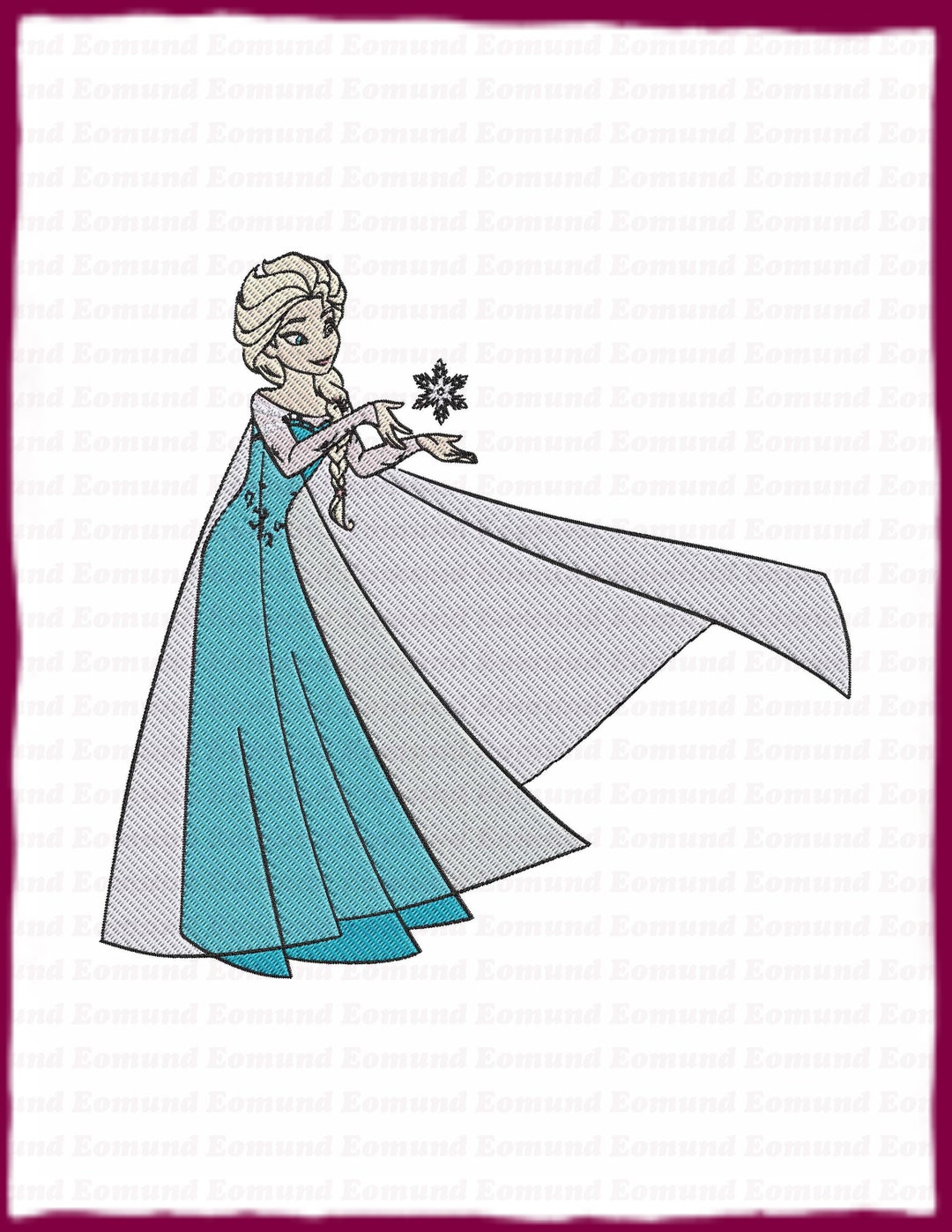 Elsa Frozen Filled Embroidery Design 7 - Instant Download - Etsy