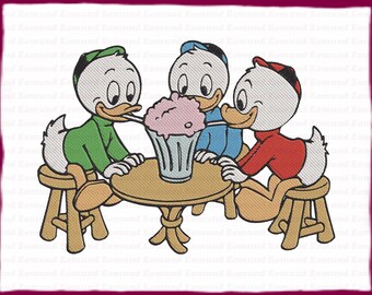 Huey And Dewey And Louie Ducktales Fill Embroidery Design 25 - Instant Download