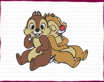 Chip And Dale Fill Embroidery Design 21 - Instant Download