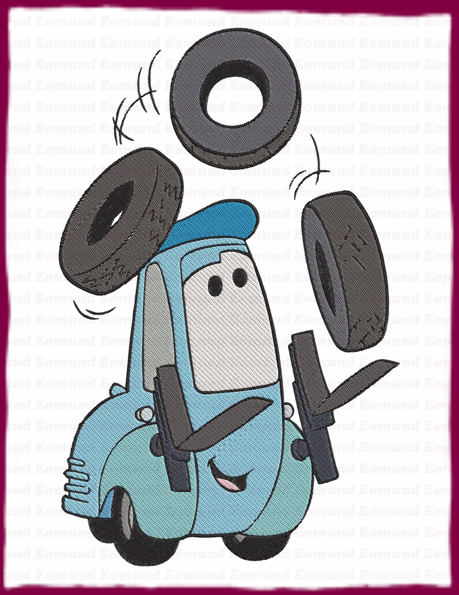 Guido Cars Filled Embroidery Design 2 Instant Download - Etsy