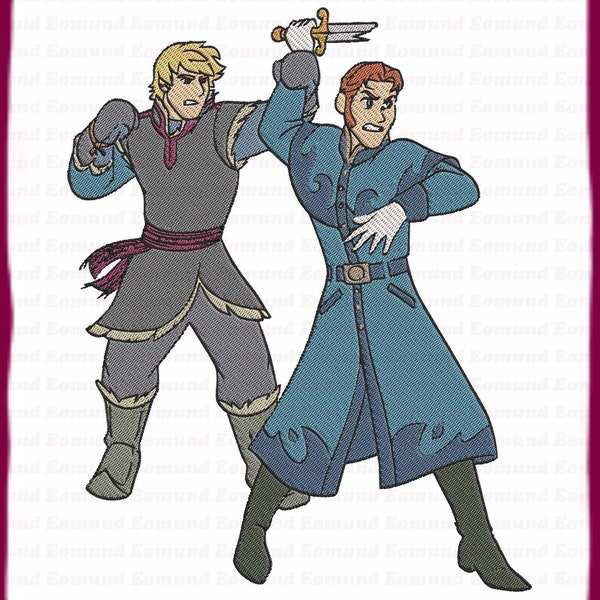 Hans With Kristoff Frozen Filled Embroidery Design - Instant Download