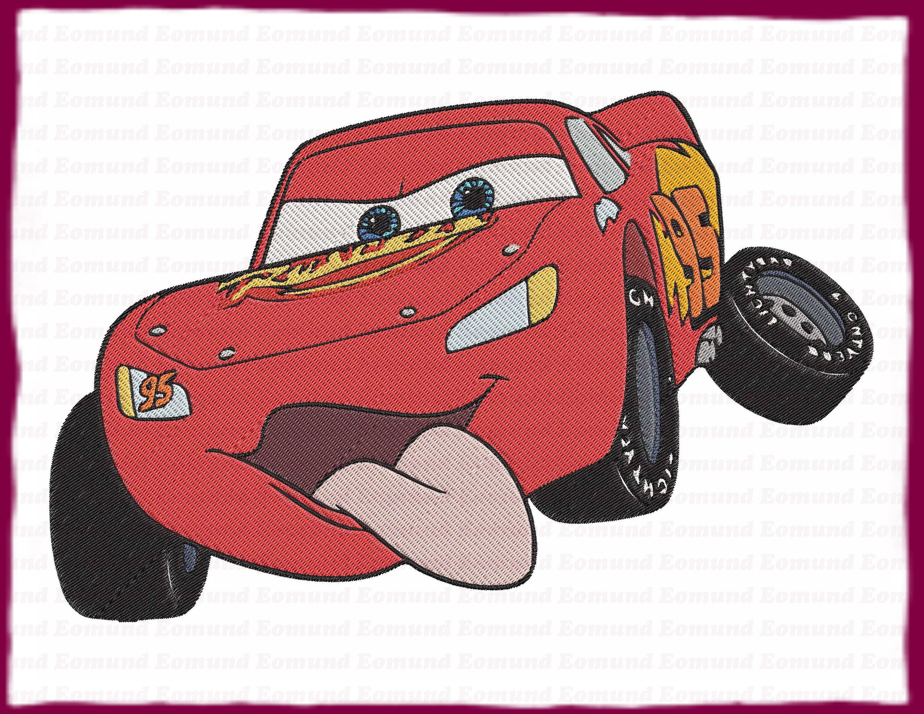 Lightning McQueen Cars Filled Embroidery Design 2 Instant Etsy