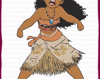 Moana Filled Embroidery Design 3 - Instant Download