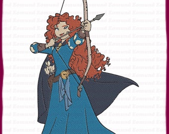 Merida Brave Filled Embroidery Design 3 - Instant Download