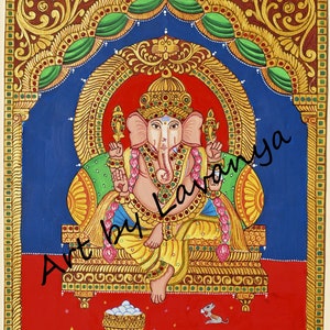 Lord Ganesha - Tanjore style