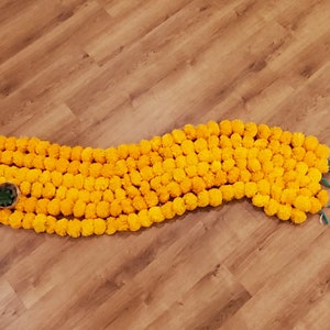 Artificial Marigold Flower Garlands - Set of 5