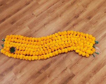 Artificial Marigold Flower Garlands - Set of 5