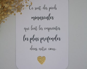 Amour Carte Encouragement, deuil, deuil périnatal. Ce sont des pieds minuscules qui font les empreintes les plus profondes dans notre cœur