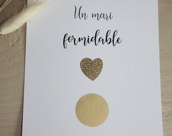 Vaderdagkraskaart met gouden hart