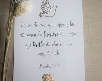 Verset Biblique Cartes avec cœur doré