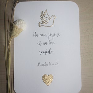Verset Biblique Cartes avec cœur doré