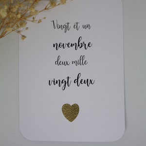 Amour Cartes Saint Valentin avec cœur doré. Date importante, rencontre.