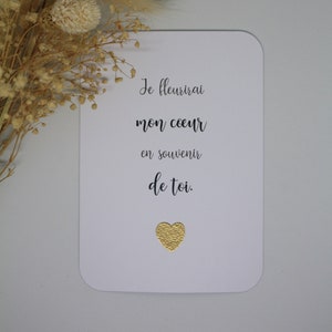 Amour Carte Encouragement, deuil, deuil périnatal. Je fleurirai mon cœur en souvenir de toi