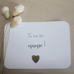 Annonce Cartes Grossesse Grand-mère avec cœur doré