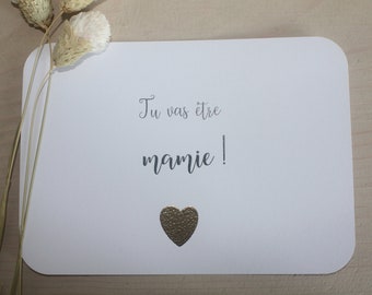 Annonce Cartes Grossesse Grand-mère avec cœur doré