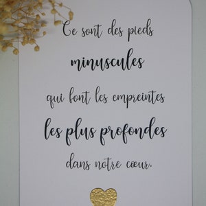 Amour Carte Encouragement, deuil, deuil périnatal. Ce sont des pieds minuscules qui font les empreintes les plus profondes dans notre cœur image 2