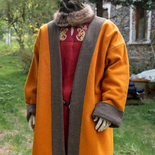 Männer-Wikinger-Kaftan aus reiner Wolle