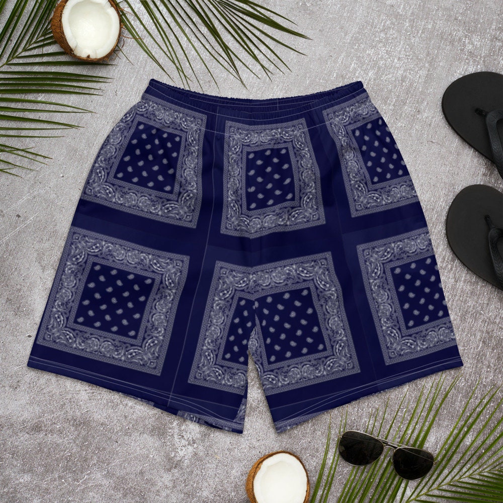 Blue bandana shorts mens deals