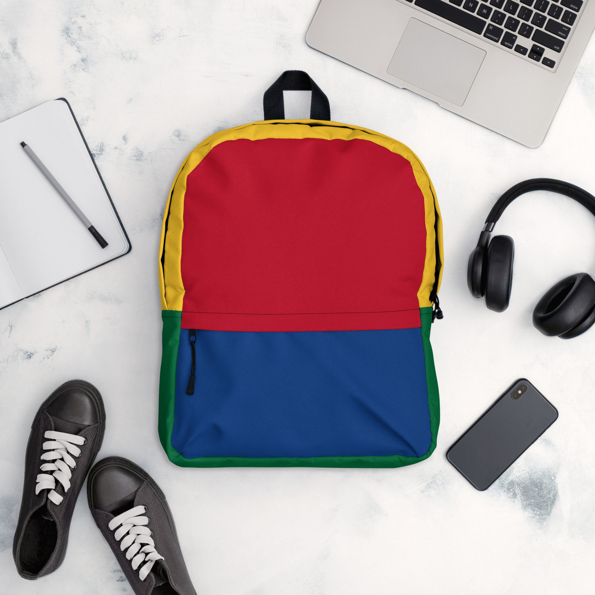 90s Color Block Backpack With Laptop Pocket Etsy UK